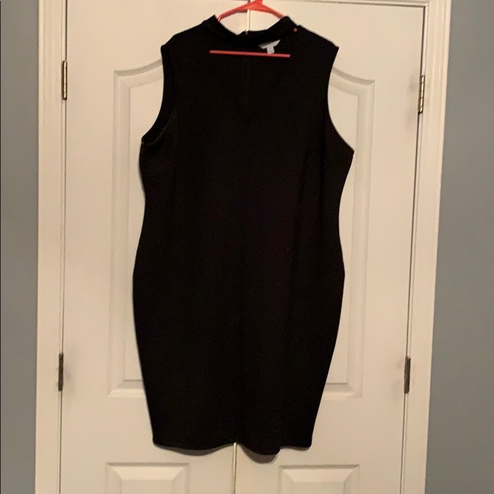 Black Mini Dress with neck cut out